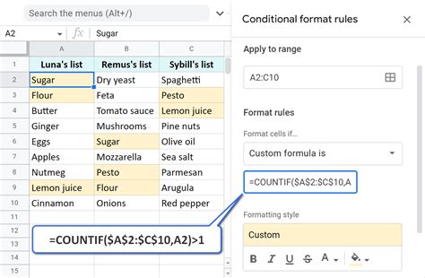 How do I find identical cells in Google Sheets?