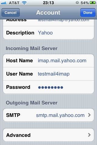 How do I find my SMTP server name and port on iPhone?