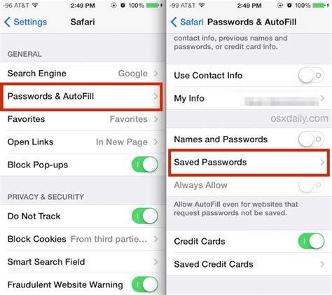 How do I find my saved passwords on Safari iPhone?