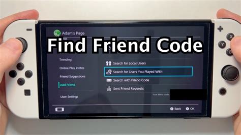 How do I find someone's friend code on switch?