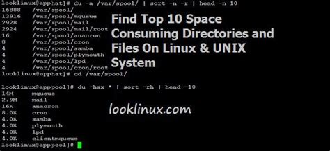 How do I find top 10 space consuming files in Linux?