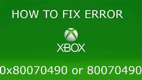 How do I fix error code 0x80070490 on Xbox?