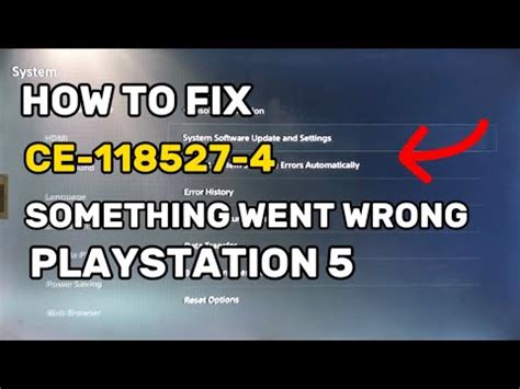 How do I fix error code CE 118527 4 on PS5?