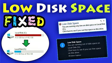 How do I fix free disk space?