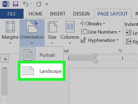 How do I fix landscape in Word?