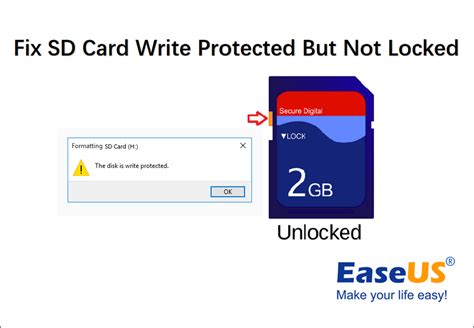 How do I fix my SD card write protected but not locked?