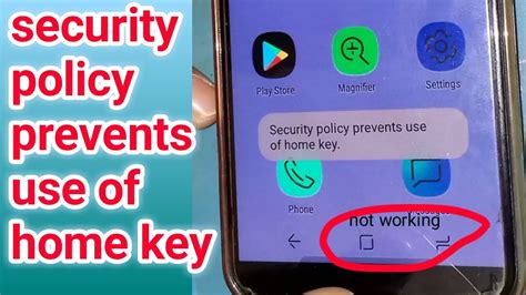 How do I fix security policy prevents use of home key?