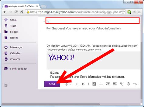 How do I forward email in Yahoo email?