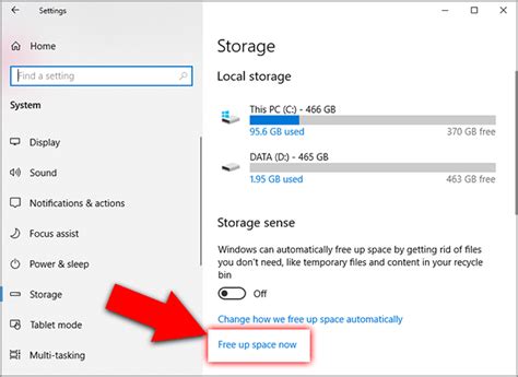 How do I free up storage?