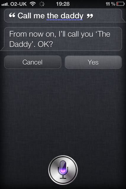 How do I get Siri to call me daddy?