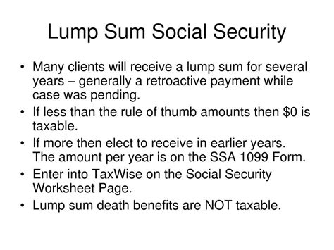 How do I get a lump sum from Social Security?