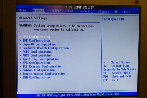 How do I get into the BIOS advanced options?