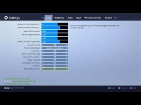 How do I get my normal settings back on Fortnite?