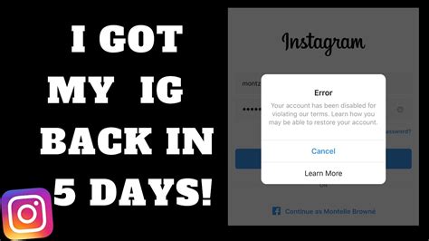 How do I get my permanently disabled Instagram back?