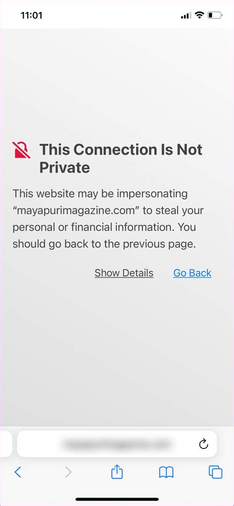 How do I get rid of this connection is not private on my iPhone?