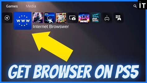 How do I get to the web browser on my PS5?