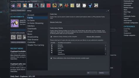How do I give my friend access to my Steam library?