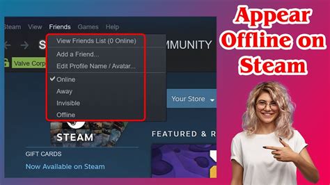 How do I go online and offline on Steam?