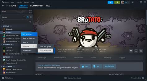 How do I hide embarrassing games on Steam?