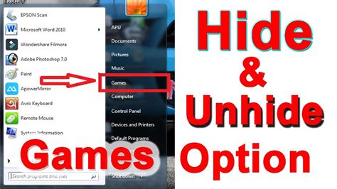 How do I hide games on my screen?