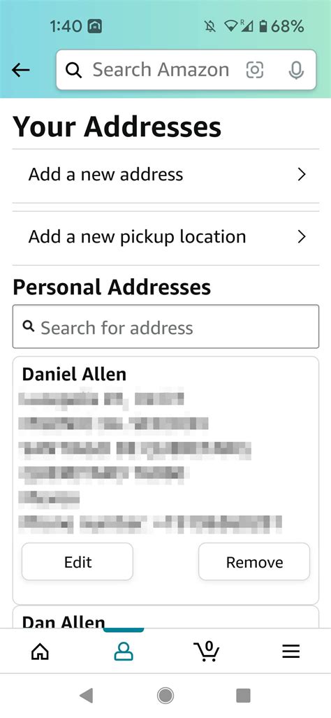 How do I hide my shipping address on Amazon registry?