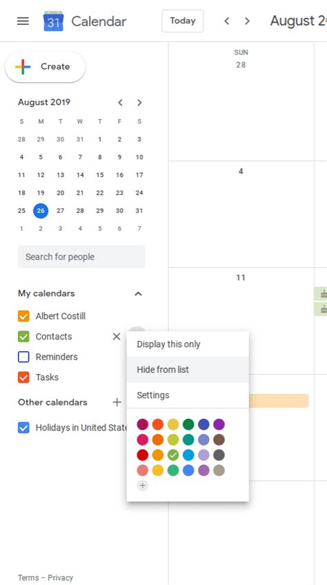 How do I hide observances in Google Calendar?