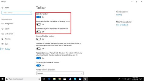 How do I hide the taskbar?