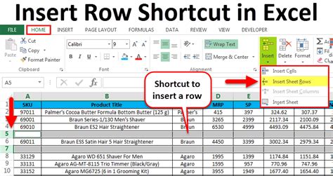 How do I insert 100 rows in Excel?
