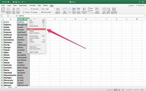 How do I insert 10000 columns in Excel?