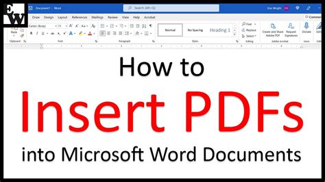 How do I insert a PDF into a Word document without losing?