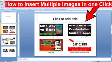 How do I insert multiple pictures into multiple slides in PowerPoint?