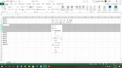 How do I insert multiple rows between lines in Excel?