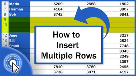 How do I insert multiple rows in a row?