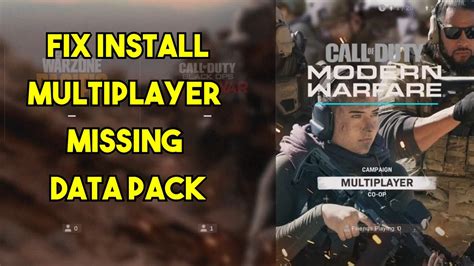 How do I install multiplayer missing data pack in modern warfare?