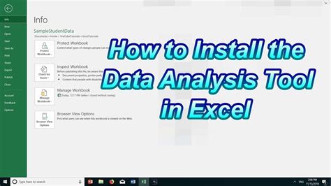How do I install tools in Excel?