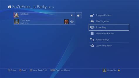 How do I invite someone to Shareplay on PS4?