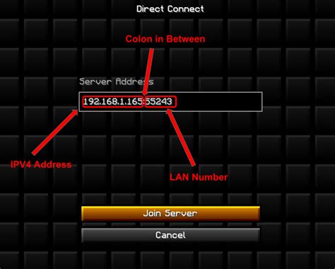 How do I join a LAN server by port?