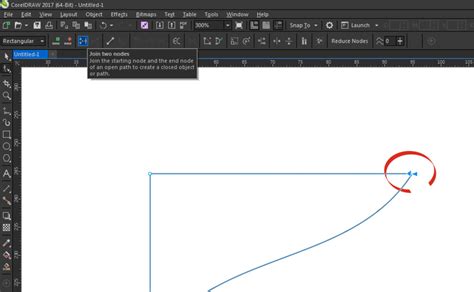 How do I join two curves in coreldraw?