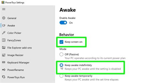 How do I keep my Screen awake on Windows 10?