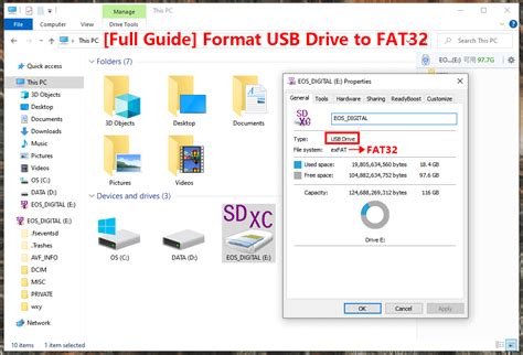 How do I know if a USB is formatted to FAT32?