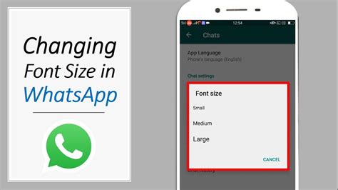 How do I know the font size for WhatsApp?