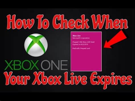 How do I know when my Xbox Live runs out?