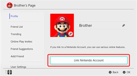 How do I link a second Nintendo Account?