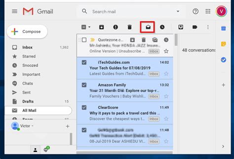 How do I list all emails as read?