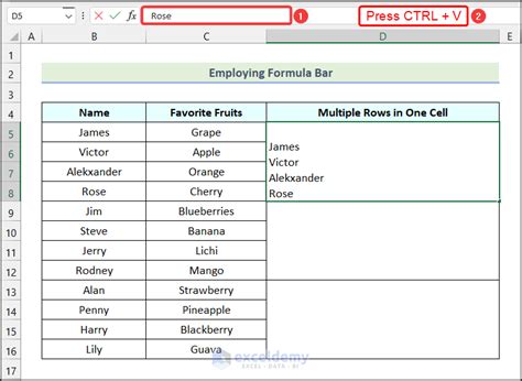 How do I list multiple items in one cell in Excel?