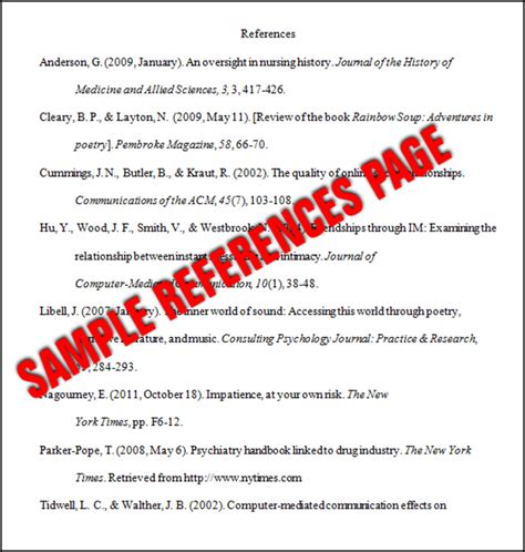How do I list my references in APA format?