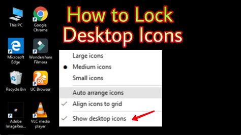 How do I lock icons so they don't move?