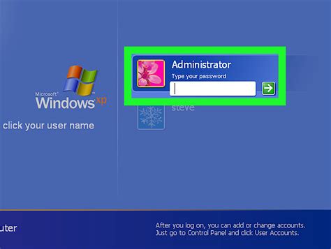 How do I login as Administrator in Windows XP?