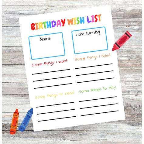 How do I make a birthday wish list?