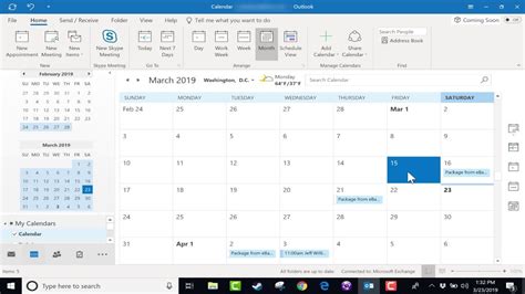How do I manage calendars in Outlook?